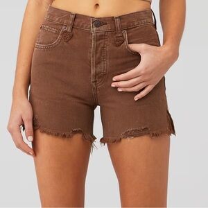 Free People Makai Cut Off shorts in Washed Chocolate NWT